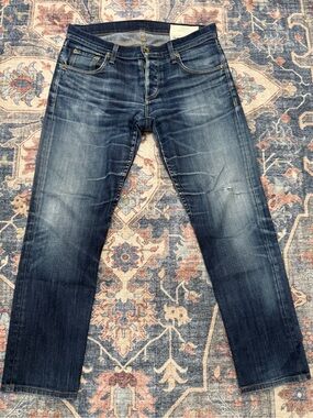 rag & bone Men's Standard Fit 2 Dark Distressed Jeans